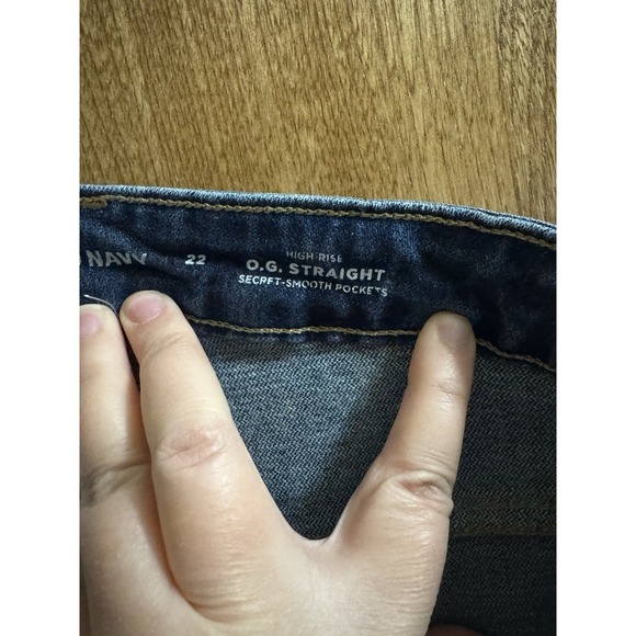 Old Navy Jeans High Rise OG Straight Women Size 22 Denim Blue Button Fly Holes - Picture 6 of 8